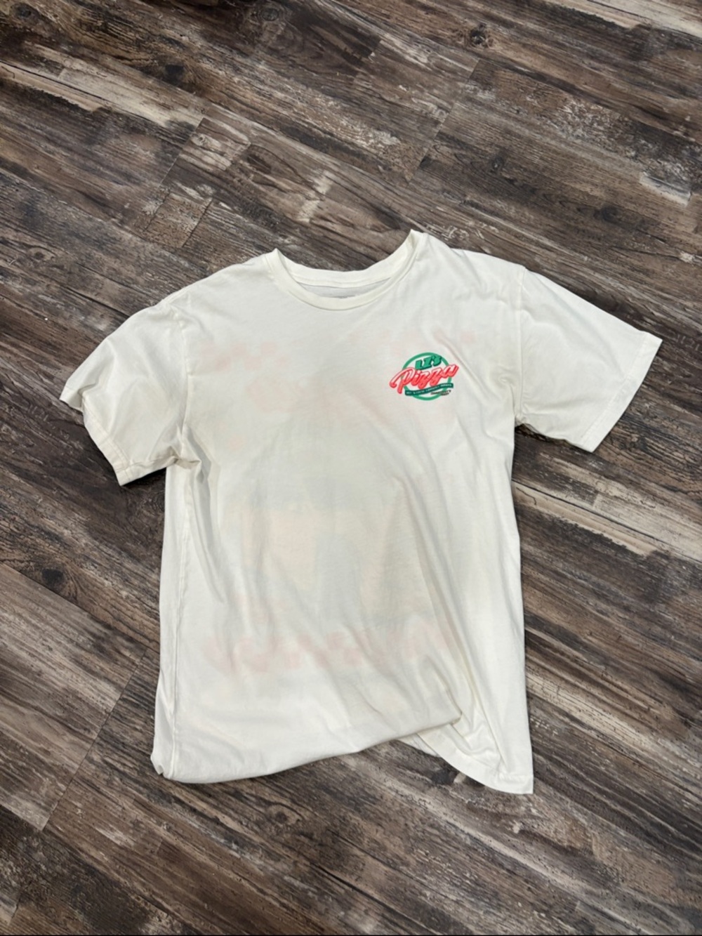 Zumiez Cream Short Sleeve Tee with Red and Green Chest Logo